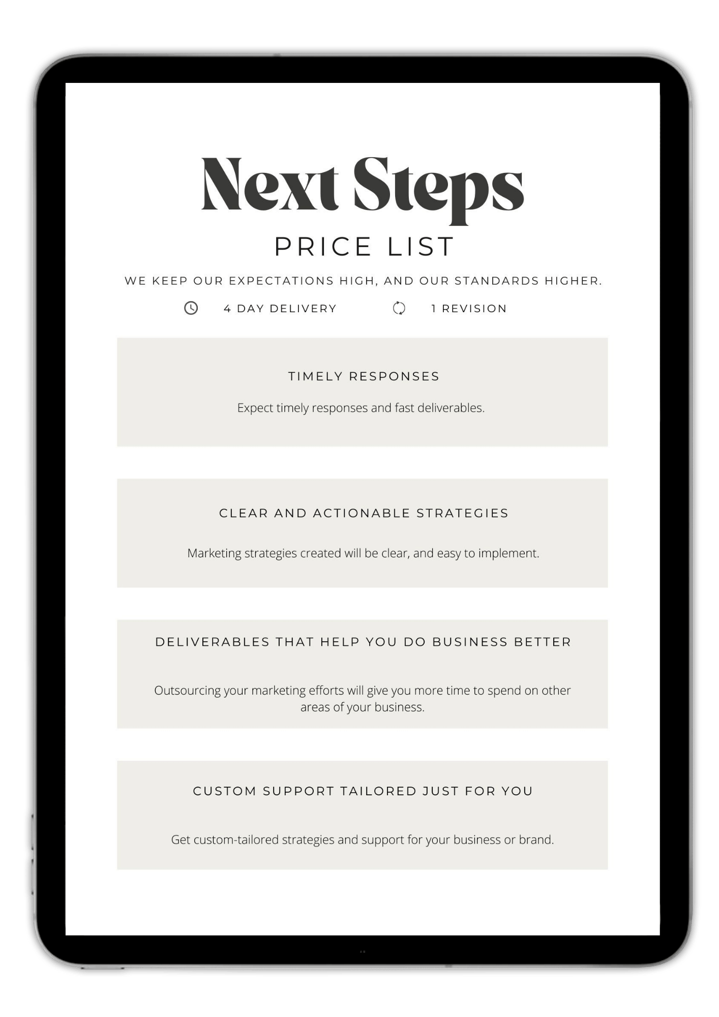 Price List Template - TOP TIER Communications