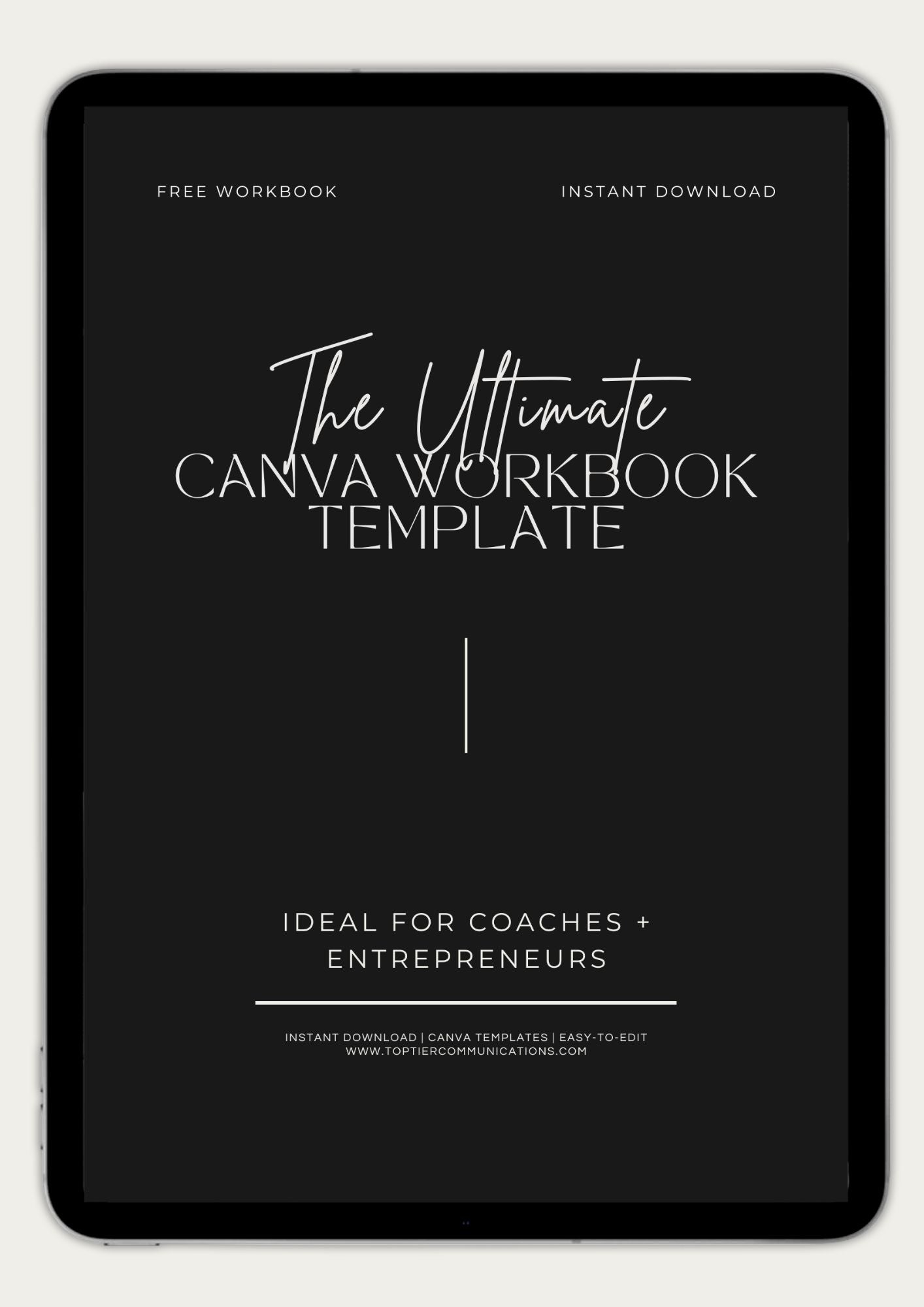 Editable Workbook Template - TOP TIER Communications