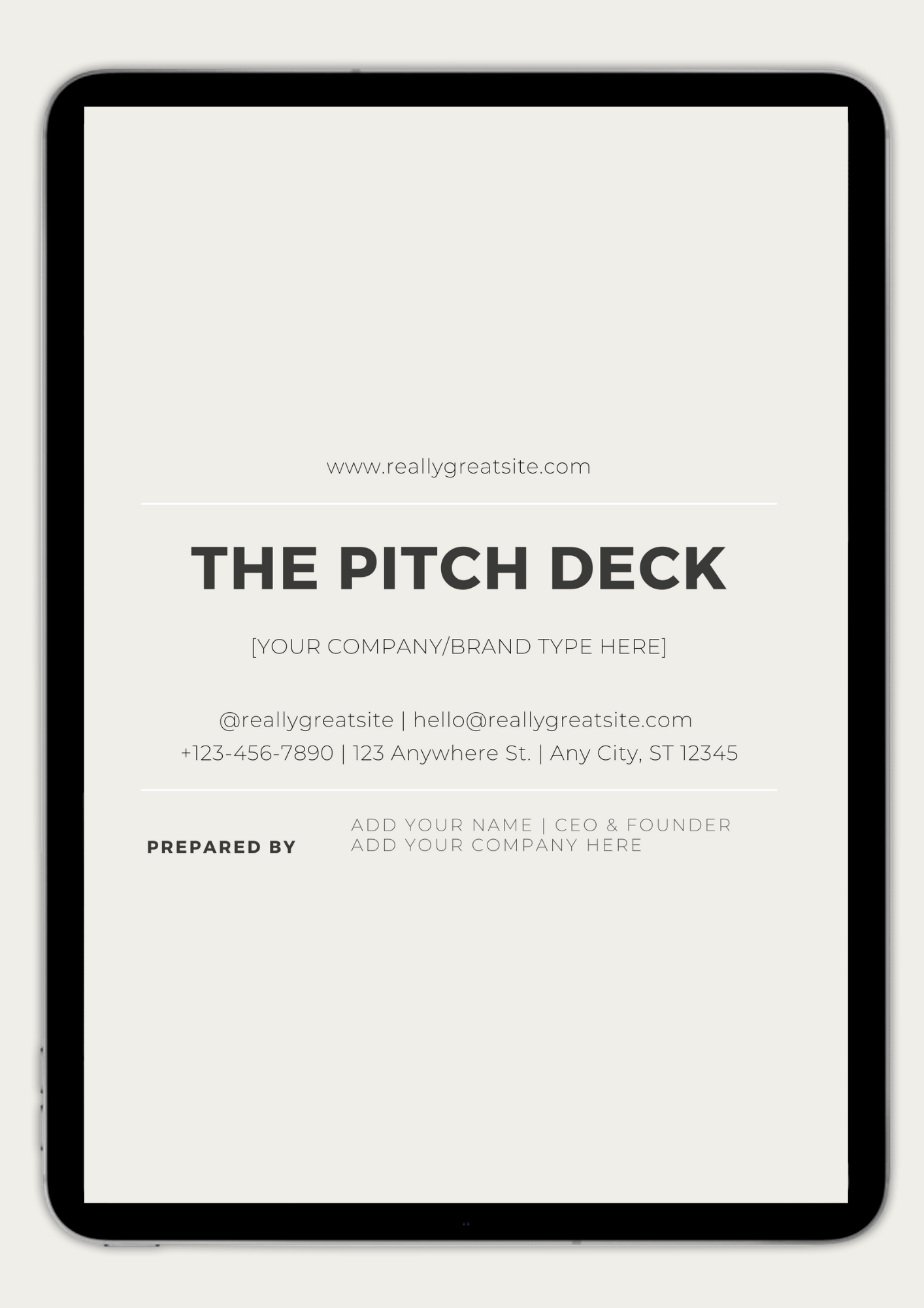 TOP TIER MARKETING MATERIAL: Pitch Deck 002