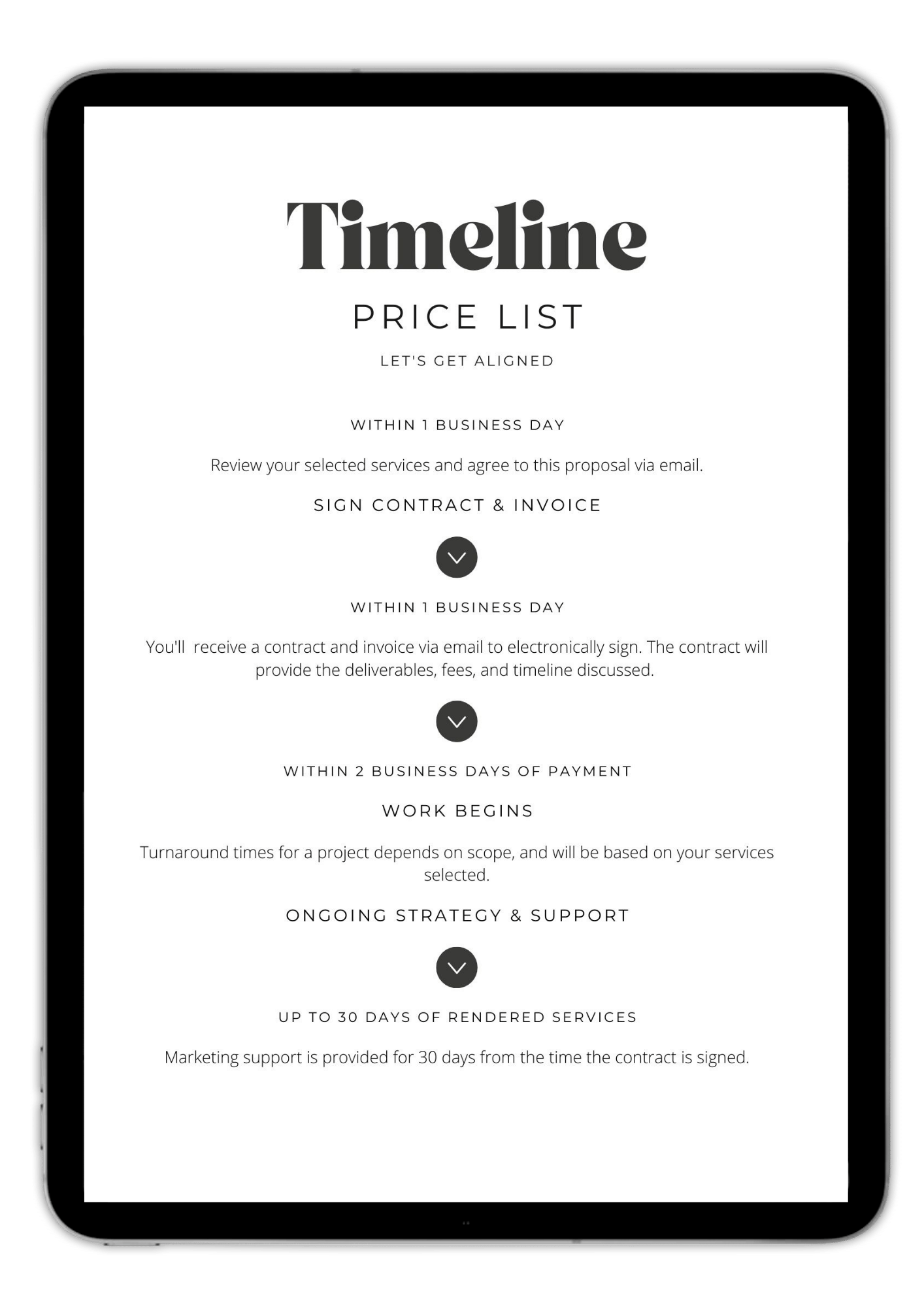 Price List Template - TOP TIER Communications