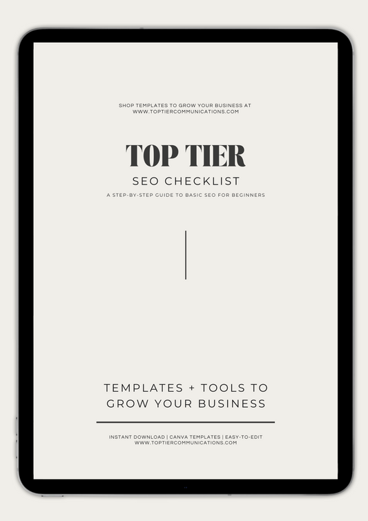SEO Checklist - TOP TIER Communications
