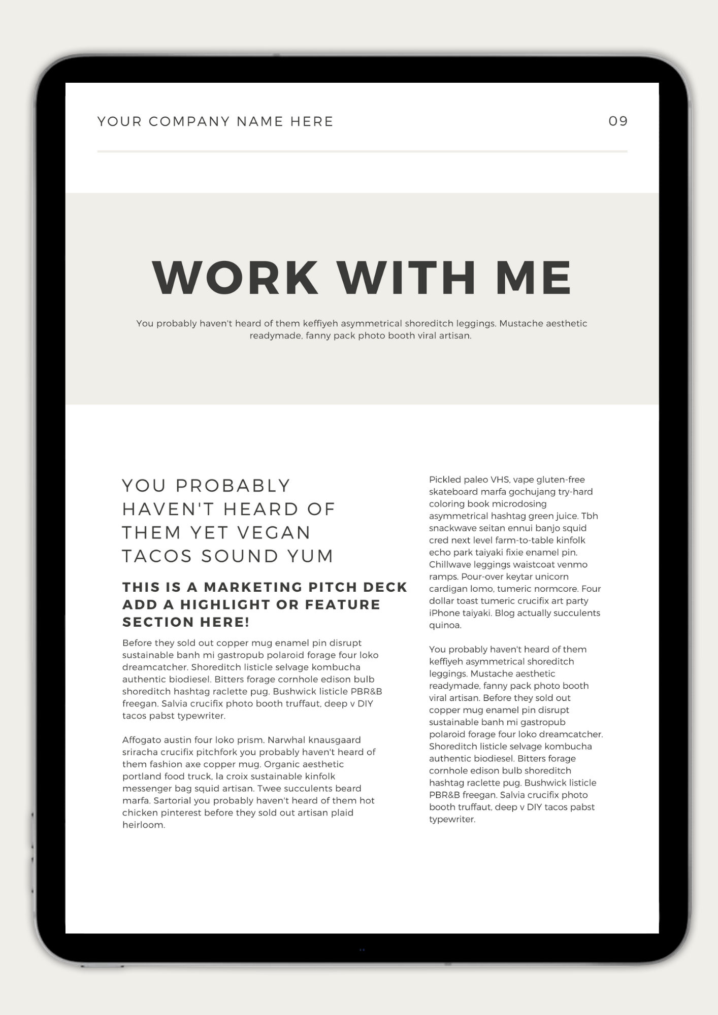 TOP TIER MARKETING MATERIAL: Pitch Deck 002